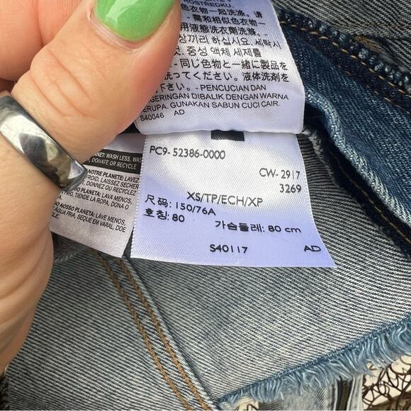 Levi’s MOTO JEAN ALTERED ZIP TRUCKER JACKET XS - Picture 8 of 9